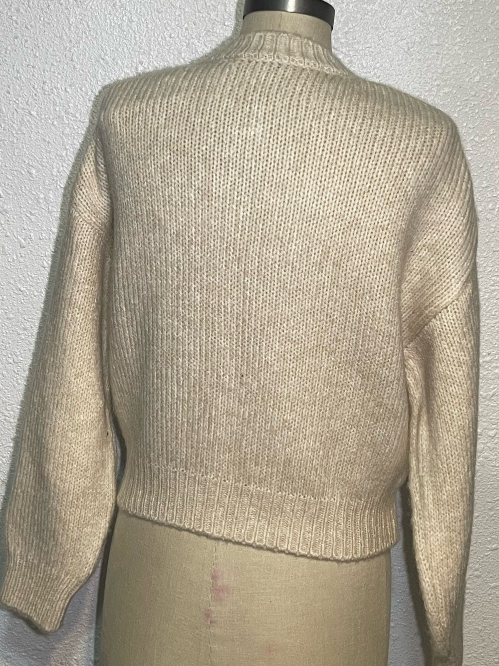 Mango women’s Cream Argyle Button-Up Sweater Cardigan size small - Picture 6 of 7